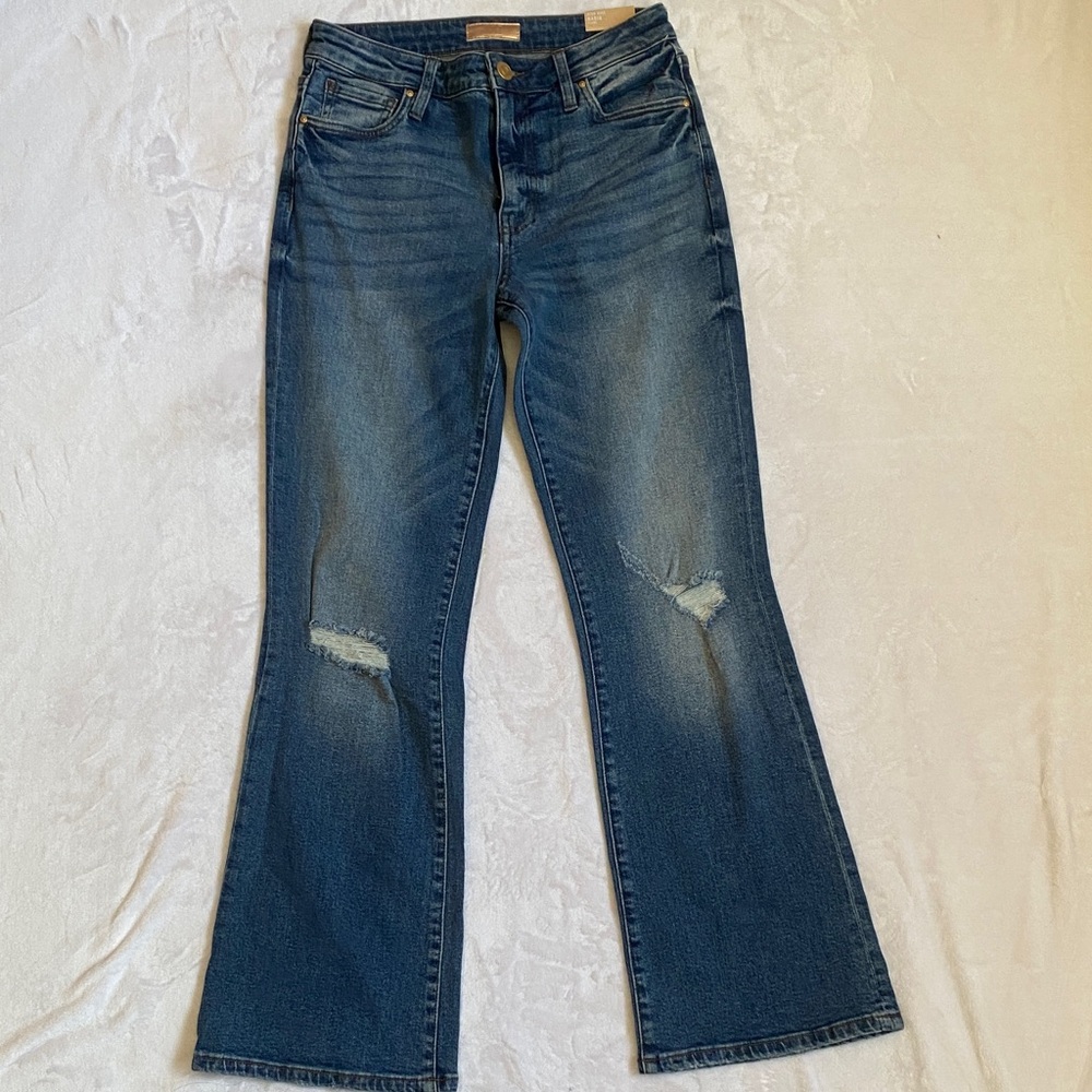 Kut from the Kloth Blue Distressed Flare Jeans